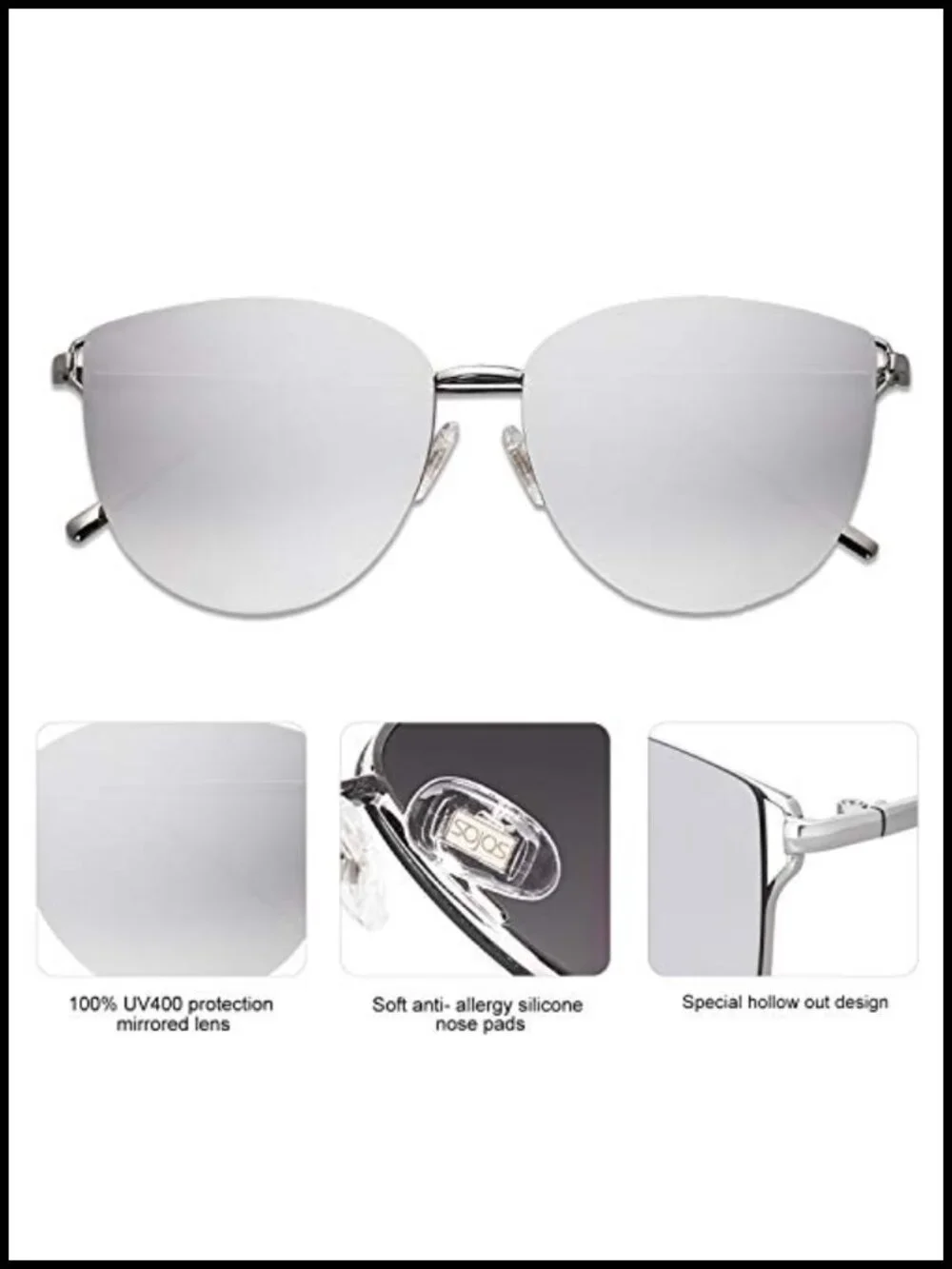 Round Metal Frame Sunglasses for Women UV400 Flash Mirror Lens